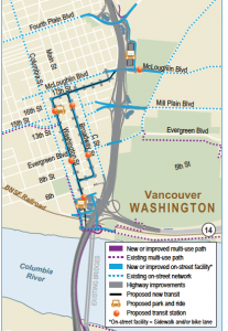 Map of the Transit Stations for the Columbia River Crossing